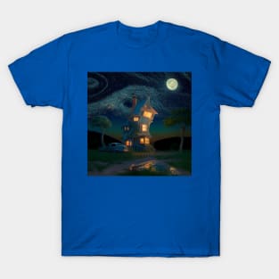 Starry Night Over The Burrow T-Shirt